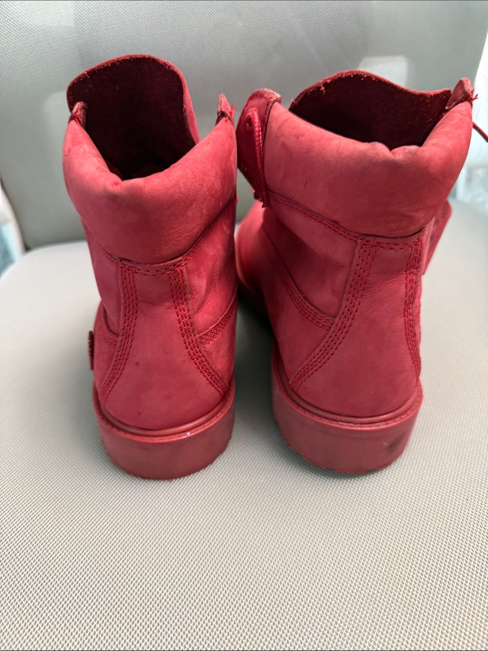 Timberland Red Nubuck 6-Inch Lace-Up Ankle Boots Size Euro 39 - Picture 7 of 10